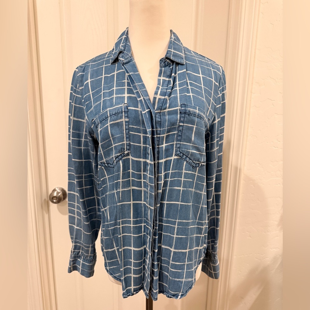Velvet Heart Blue Windowpane Shirt